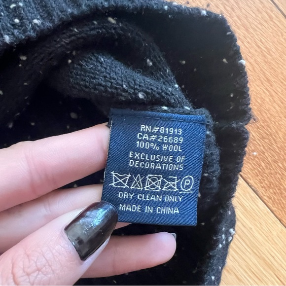 Robert Graham Quarter Zip Black with White Speckles 100% Wool Sweater Size Large - Picture 5 of 8